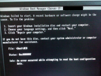 Windows boot manager boot failed что делать